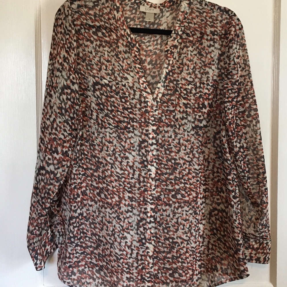 LOFT Speckled Blouse, Medium